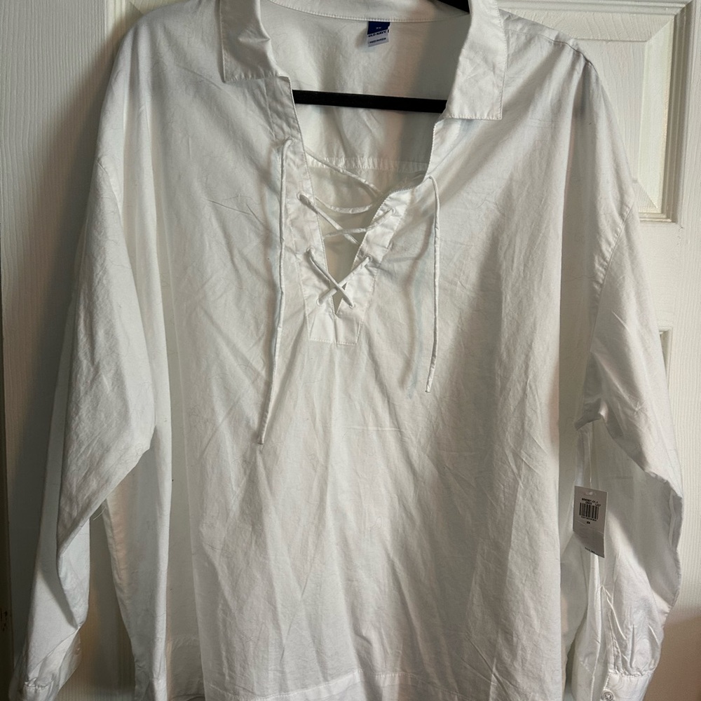 Old Navy Women's White Lace-Up Blouse